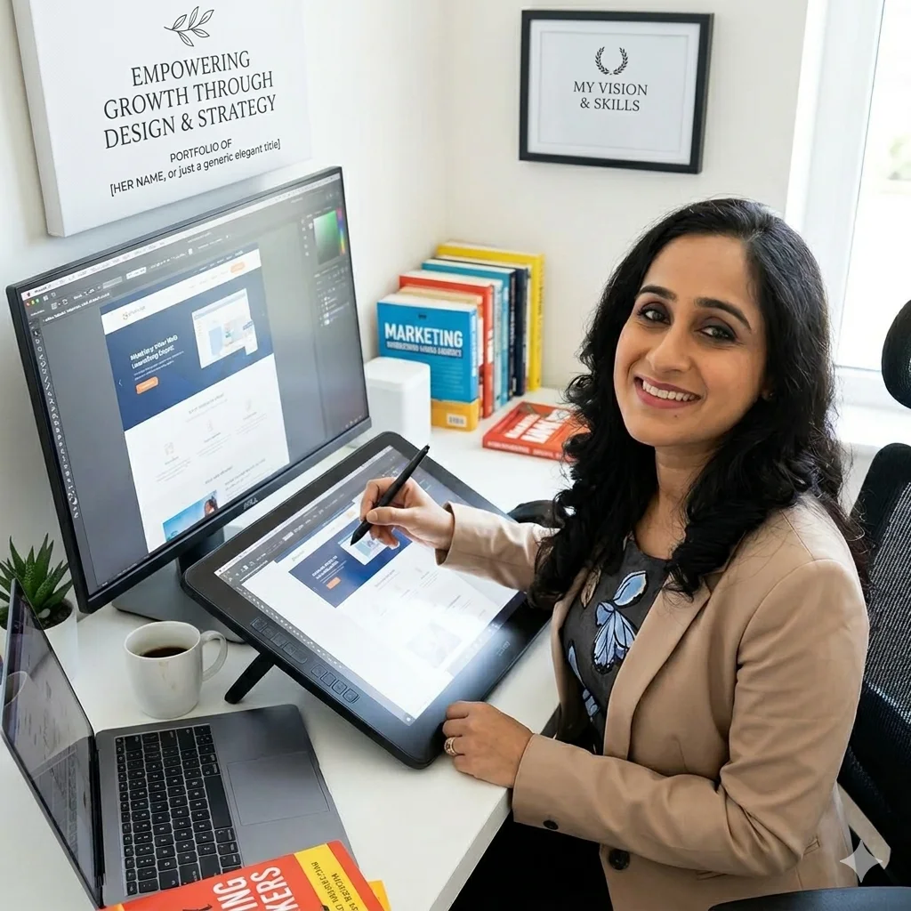 Freelance Digital Marketer in Trivandrum sitting in front of Desktop and designing website