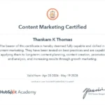 Content marketing Certificate